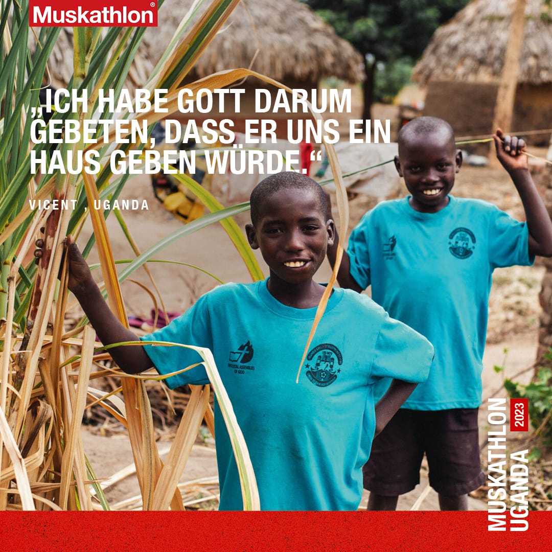 alt="Muskathlon Beitrag Uganda 2023 Hausbau neu Fluten Haus weg Uganda Family"