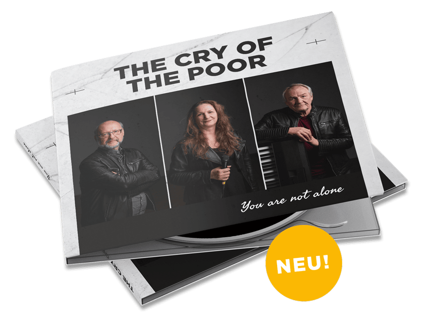 alt="Gosplemusik, Gospel, christlicher Grospel, Cry of the poor, CD-Cover, Helmut Jost, Ruthild Wilson, Steve Volke, Compassion Deutschland"